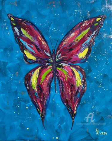 Painting titled "Butterfly №3" by Liudmyla Riabkova, Original Artwork, Oil