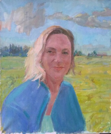 Schilderij getiteld "Portrait of a woman" door Sergey Fofanov, Origineel Kunstwerk, Olie