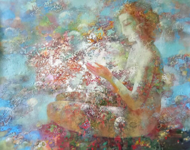 Painting titled "Spring" by Anatoly Tarabanov, Original Artwork, Oil Mounted on Wood Stretcher frame