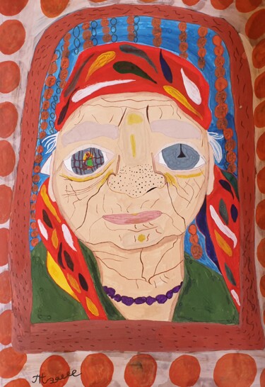 Tekening getiteld "Oldness and childho…" door Arina Mari, Origineel Kunstwerk, Gouache