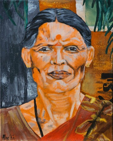 绘画 标题为“India” 由Alina Khoznan, 原创艺术品, 丙烯 安装在木质担架架上
