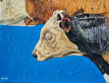 Kazakh White-Headed Peinture intitulée "Kazakh White-Headed" par Alina Khoznan, Œuvre d'art originale, Acrylique Monté sur Châssis en bois