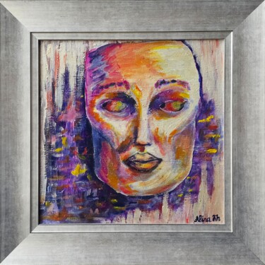 Painting titled "Mask" by Alina Khoznan, Original Artwork, Acrylic Mounted on Wood Stretcher frame