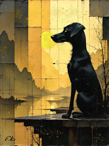 Digital Arts titled "Zen Dog" by Eilís, Original Artwork, Digital Painting