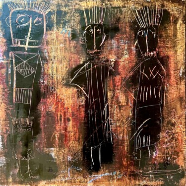 Peinture intitulée "Circonspection" par Virginie Munch, Œuvre d'art originale, Acrylique Monté sur Châssis en bois