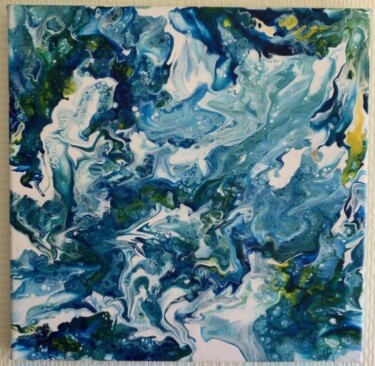 Peinture intitulée "Mer agitée" par Martine Hallouin, Œuvre d'art originale, Acrylique