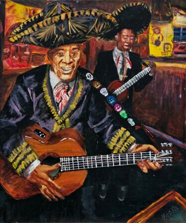 绘画 标题为“Rhythms of Mexico” 由Alina Khoznan, 原创艺术品, 丙烯 安装在木质担架架上