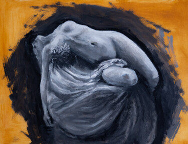 Painting titled "Weight of Grace" by Alyona Zavidina, Original Artwork, Oil