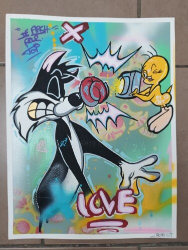 Painting titled "Punch friendly" by Romuald Meriaux, Original Artwork, Acrylic