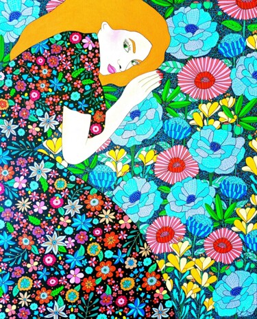 Peinture intitulée "Les pensées silenci…" par Lucrezia Solena, Œuvre d'art originale, Acrylique Monté sur Châssis en bois