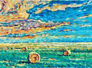 Harvest Symphony Картина под названием "Harvest Symphony" - Aligadzhi Magomedov, Подлинное произведение искусства, Масло Установлен на Деревя…