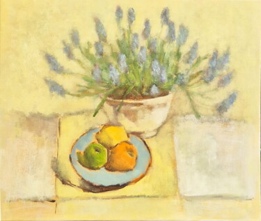 제목이 "Yellow and blue"인 미술작품 Irina Žagata로, 원작, 기름
