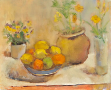 On a beautiful sunny day Friends met together to enjoy life Peinture intitulée "On a beautiful sunn…" par Irina Žagata, Œuvre d'art originale, Huile