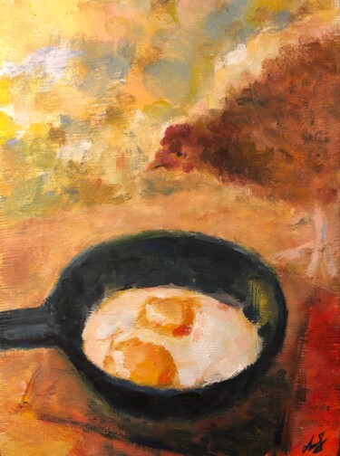 Painting titled "Origins" by Aligadzhi Magomedov, Original Artwork, Oil Mounted on Wood Panel