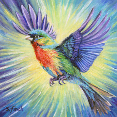Spirit of Finch Painting titled "Spirit of Finch" by Sonia Finch, Original Artwork, Oil Mounted on Wood Stretcher frame