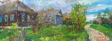 제목이 "Село Вощажниково. Х…"인 미술작품 Василий Шиханов로, 원작, 기름 나무 들것 프레임에 장착됨