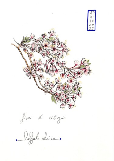 图画 标题为“Fiori di ciliegio” 由Ralf_19, 原创艺术品, 水彩