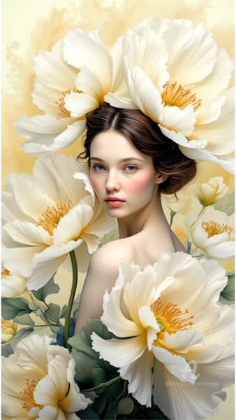 数字艺术 标题为“12-Decorative flora…” 由Teresa Casas, 原创艺术品, AI生成的图像