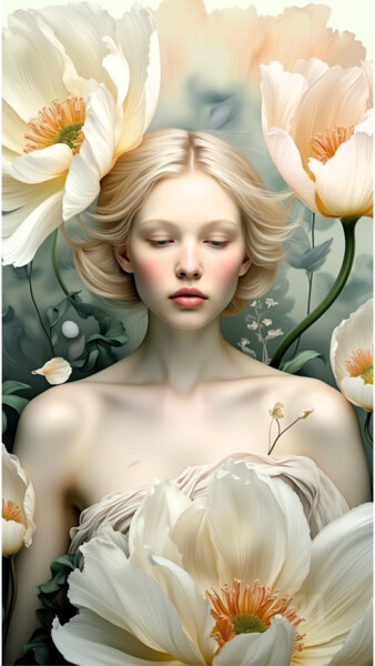 数字艺术 标题为“13-Decorative flora…” 由Teresa Casas, 原创艺术品, AI生成的图像
