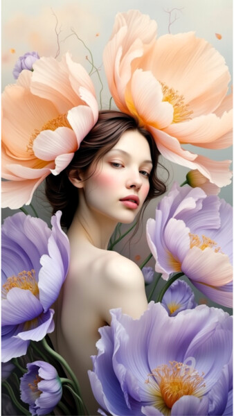 제목이 "16-Decorative flora…"인 디지털 아트 Teresa Casas로, 원작, AI 생성 이미지