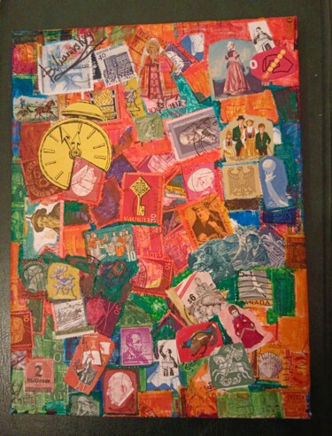 Schilderij getiteld "Victims Ambitions" door Yurii Bilianivskyy, Origineel Kunstwerk, Collages Gemonteerd op Frame voor hout…