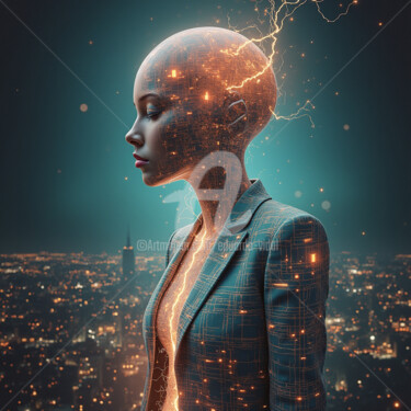 Arte digital titulada "ELETRICIDAD HUMANA" por Eduardo Vidal, Obra de arte original, Imagen generada por IA