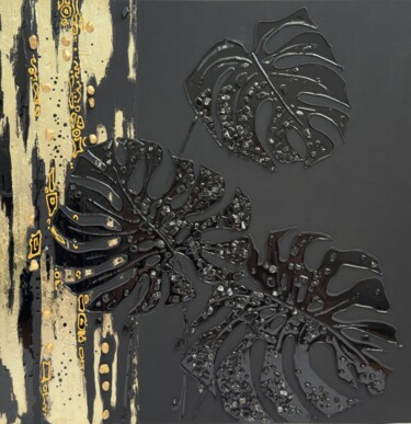 Монстера/Monstera Schilderij getiteld "Монстера/Monstera" door Natallia Zhurauliova (Zhurauliova_art), Origineel Kunstwerk, Acryl Gemonteerd o…