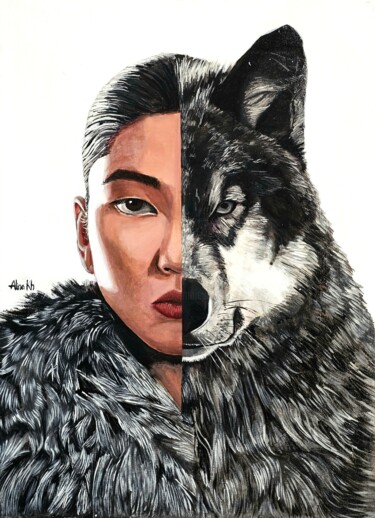 Spirit of Ancestors Peinture intitulée "Spirit of Ancestors" par Alina Khoznan, Œuvre d'art originale, Acrylique Monté sur Châssis en bois