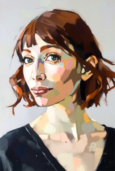 数字艺术 标题为“21-Abstract portrait” 由Teresa Casas, 原创艺术品, AI生成的图像