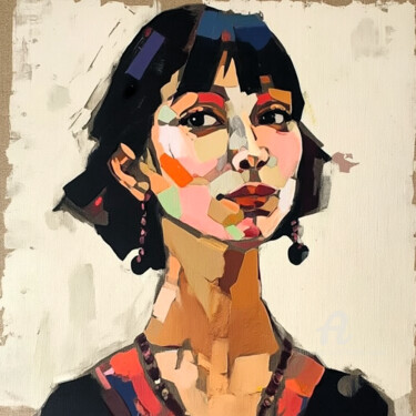 数字艺术 标题为“24-Abstract portrait” 由Teresa Casas, 原创艺术品, AI生成的图像