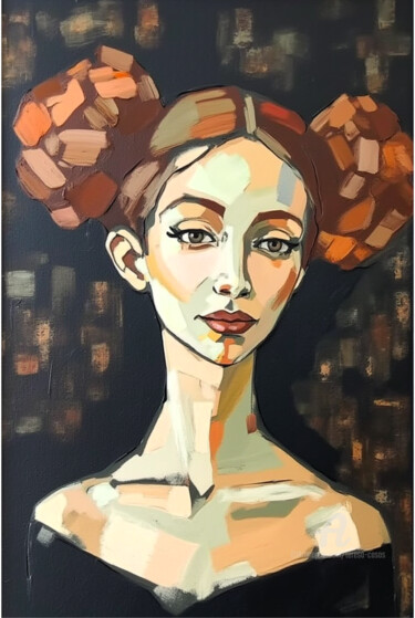 数字艺术 标题为“25-Abstract portrait” 由Teresa Casas, 原创艺术品, AI生成的图像