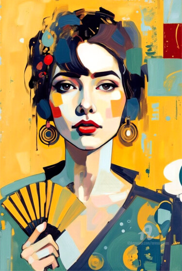 数字艺术 标题为“26-Abstract portrait” 由Teresa Casas, 原创艺术品, AI生成的图像
