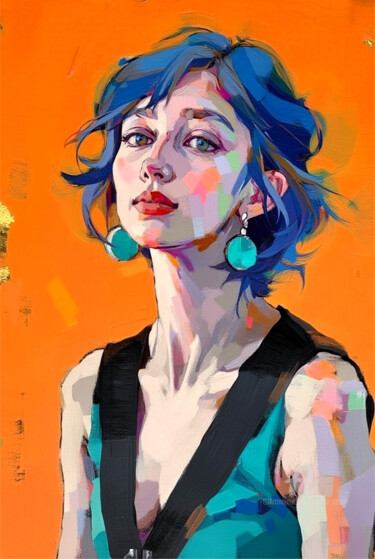 数字艺术 标题为“29-Abstract portrait” 由Teresa Casas, 原创艺术品, AI生成的图像