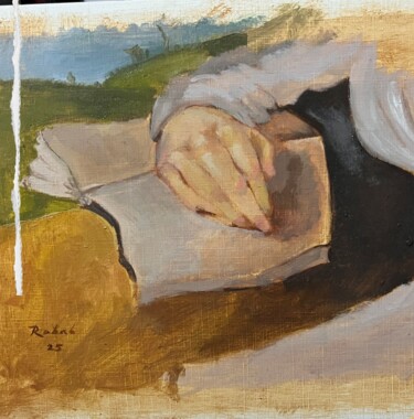 Painting titled "Relaxing Hand" by Rabab.Studies, Original Artwork, Oil
