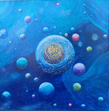 Tanz der Planeten Peinture intitulée "Tanz der Planeten" par Irene Mitawski, Œuvre d'art originale, Acrylique Monté sur Châssis en bois