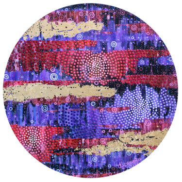 Pintura intitulada "RoundAbstraction-4" por Olha Kuznietsova, Obras de arte originais, Acrílico Montado em Armação em madeira