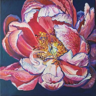 绘画 标题为“Heart of the Peony” 由Ariadna Shmidt (AriS), 原创艺术品, 丙烯