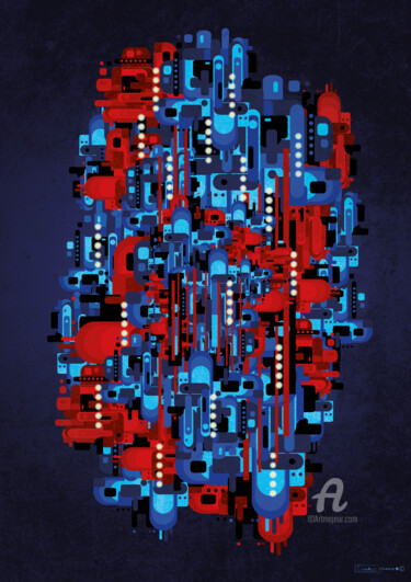 Digital Arts titled "space city" by Cheese, Original Artwork, 2D Digital Work