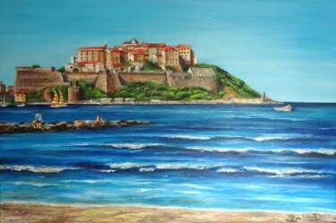 제목이 "Calvi in Corsica –…"인 미술작품 Olga Milova로, 원작, 기름 나무 들것 프레임에 장착됨