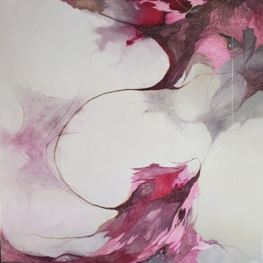 绘画 标题为“"Éclosion Silencieu…” 由Mariame Larour, 原创艺术品, 丙烯 安装在木质担架架上