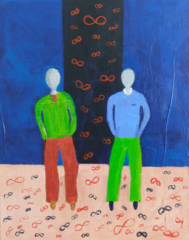 Infinitely Connected Schilderij getiteld "Infinitely Connected" door Mieke (Maria) Van Cauter, Origineel Kunstwerk, Acryl