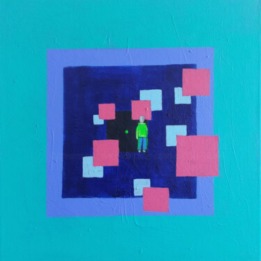 Trapped in Structures - Gevangen in structuren Painting titled "Trapped in Structur…" by Mieke (Maria) Van Cauter, Original Artwork, Acrylic