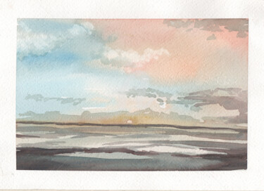 Peinture intitulée "Ciel aquarelle" par Mgr, Œuvre d'art originale, Aquarelle