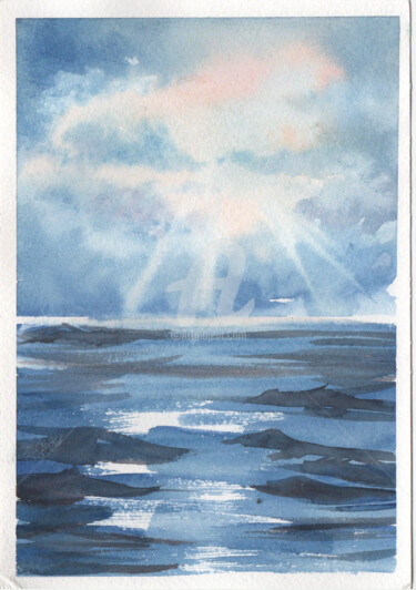 Peinture intitulée "Ciel aquarelle 3" par Mgr, Œuvre d'art originale, Aquarelle