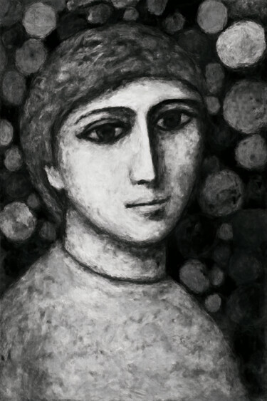 Arte digitale intitolato "Portrait N&B" da Pacôme Coquet, Opera d'arte originale, Immagine generata dall'IA Montato su Allum…