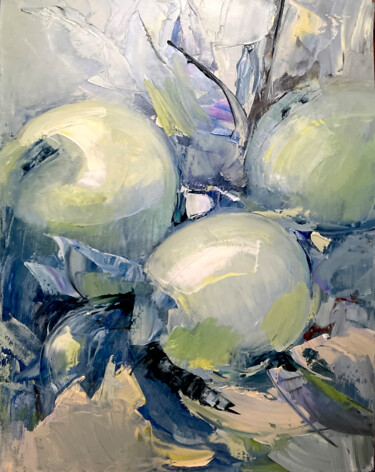 Peinture intitulée "Наливные яблоки" par Elena Pikus, Œuvre d'art originale, Huile