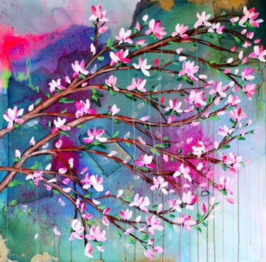 Painting titled "Scars to your beaut…" by Poonam Choudhary, Original Artwork, Acrylic Mounted on Wood Stretcher frame