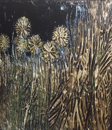 Painting titled "Dandelion Dream" by Jelena Stojkovic Miric, Original Artwork, Acrylic