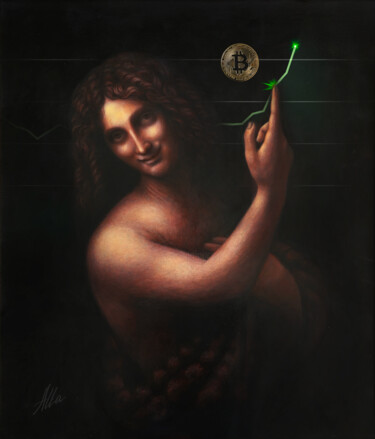 数字艺术 标题为“Bitcoin Ascension –…” 由Alla Ostrovsky, 原创艺术品, 数字油画