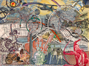 Figures 1928, Airline routes and distances 摄影 标题为“Figures 1928, Airli…” 由Malala Andrialavidrazana, 原创艺术品, 数码摄影 安装在铝上